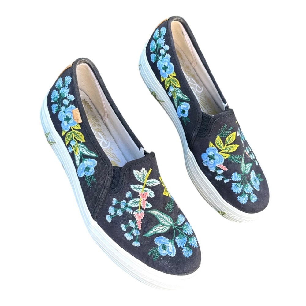 Keds‎ x Rifle Paper Co Triple Decker Embroidered Herb Garden Sneakers Size 7.5